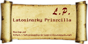 Latosinszky Priszcilla névjegykártya
